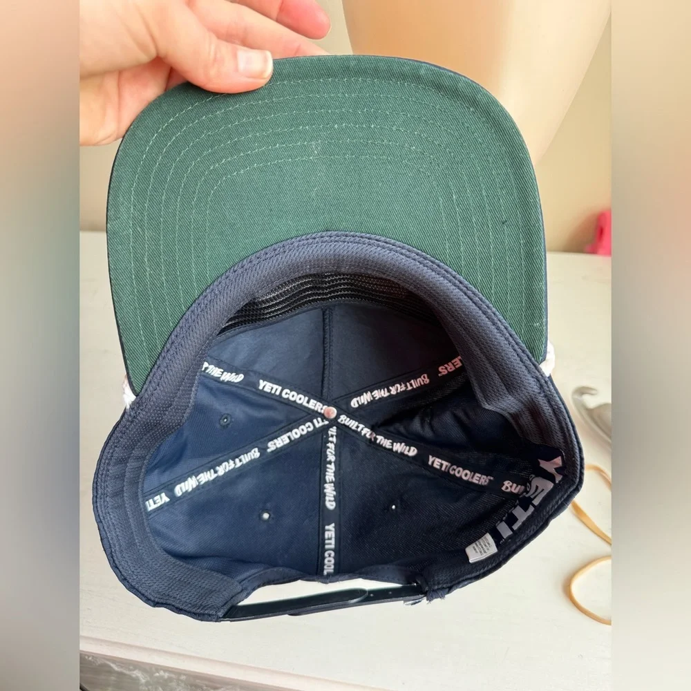Yeti Coolers Rope Hat Mid Pro Flat Brim Snap Back Dad Hat Recycled Blue White